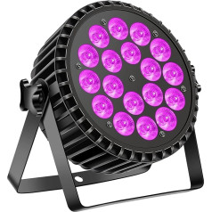 UV gaisma LED Par prožektors 200 W 18 LED 4 in 1 LED starmešu skatuves gaisma DMX512 + RGB un 8 kanāli ar Par gaismas bezgalīgu sajaukšanu/traipu efekts skatuves DJ ballītei šovam bāram Helovīns Ziemassvētki