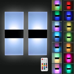 VOMI RGB krāsu maiņas LED akumulatora sienas lampas ar akumulatoru darbināmas sienas lampas bez strāvas pieslēguma uzlādējamas USB magnētiskās lampas guļamistabas dekorēšanai sienas apgaismojums dimmējams ar tālvadības pulti Pack of