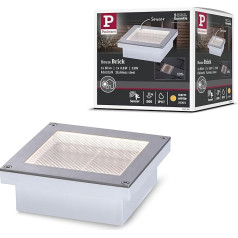 Paulmann Brick 94336 LED āra gaisma iebūvēta grīdas gaisma ar kustības sensoru IP68 100 x 100 mm kvadrātveida, ieskaitot 1 x 0,8 vatu alumīnija pelēks metāls nerūsējošais tērauds 3000 K