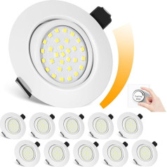 Lichtlord LED iebūvēts starmešu apgaismojums Dimmable Ultra 25 mm Flat 230 V LED starmeši 5 W Vannas istabas padziļinātās gaismas Griestu starmeši Cool White 6000 K Griestu starmeši vannas istabai Virtuve Dzīvojamā istaba