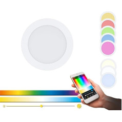 EGLO connect LED Einbauleuchte Fueva-C, Smart Home Einbaulampe, Materiāls: Materiāls: Metallguss, Kunststoff, Farbe: Matu, Ø: Ø: Ø: 17 cm, dimmbar, Weißtöne und Farben einstellbar