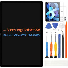 LCD displejs für Samsung Galaxy Tablet Tab A8 10.5 2021 SM-X200 SM-X205 Bildschirm Ersatz Digitizer Touchscreen Montage Ersatz mit Reparaturwerkzeugen, Schwarz