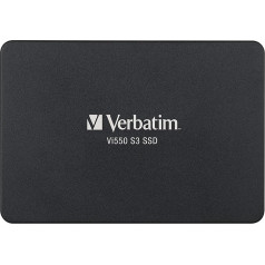 Verbatim Vi550 S3 SSD, iekšējais SSD disks ar 4 TB datu glabāšanas ietilpību, cietvielu disks ar 2,5 collu SATA III saskarni un 3D NAND tehnoloģiju, melns