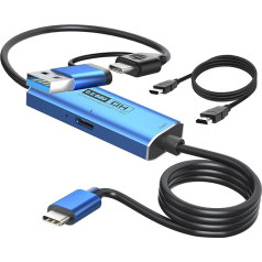 YCE Videoafišēšanas karte 4K HDMI + 100W PD auf USB-C/USB 3.0 1080P Capture Card mit 2M Draht Game Capture HDMI bis USB Adapter Laptop verbinden für Live Streaming,Gaming,Videokonferenz