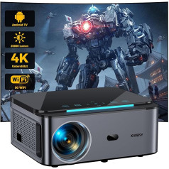 Beamer【Android TV】 XIWBSY 20000 Lumen Beamer 4K Heimkino, 5G WiFi Bluetooth Tageslicht Beamer LED Beamer 300