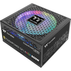 Thermaltake Toughpower GF1 850W ARGB PC ATX barošanas bloks 80-Plus Gold, pilnībā modulārs, kluss, 140 ventilatoru, sertificēts ES, melns