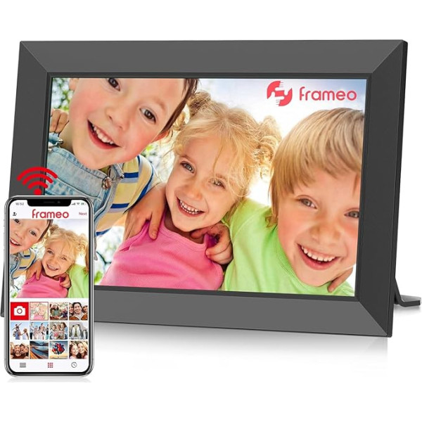 Frameo WiFi Digitaler Bilderrahmen -10,1 Zoll Foto kameras 1280x800 HD IPS Touchscreen, 32GB Speicher, Automatische Drehung, Wandhalterung, Sofortige Weitergabe von Fotos Videos, Beste Wahl Geschenk