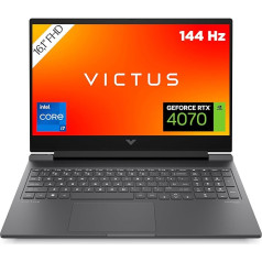 HP Victus Gaming klēpjdators -16,1 collu FHD displejs - 144 Hz - Intel Core i7-14700HX - 16 GB DDR5 RAM - 512 GB SSD - NVIDIA GeForce RTX 4060 (8GB) - Windows 11 - QWERTZ, melns