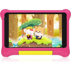 Cheerjoy Kinder Tablet 7 Zoll Android 12 Tablets für Kinder, 2GB RAM 32 GB ROM 128 GB Erweiterung, Elternkontrolle, Vorinstallierte Software, Dual-Kamera, Android Learning Tablet Mit Tasche(Rosa)