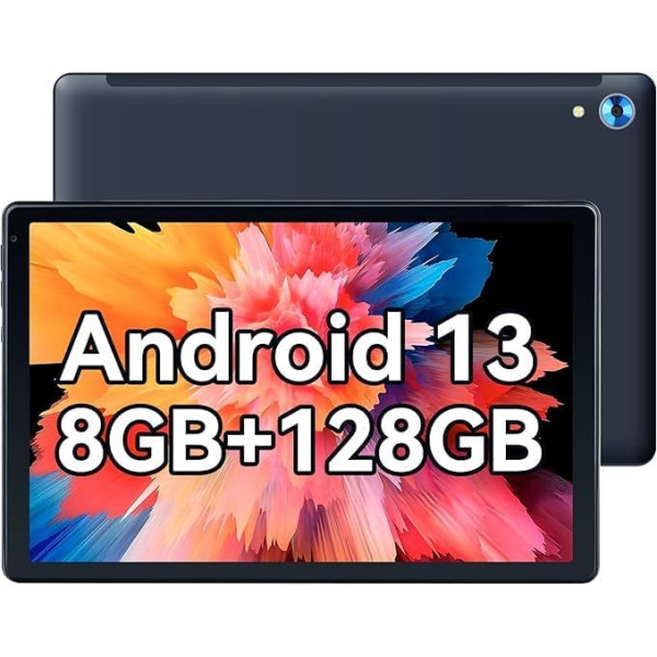 Lville planšetdators 10,1 collu Android 13 Tablet, 8GB RAM 128GB ROM 1TB TF, Octa-Core 1280x800 IPS HD, 2.4G+5G WiFi/Bluetooth 5.0, 5000mAh, 5MP + 8MP (melns)