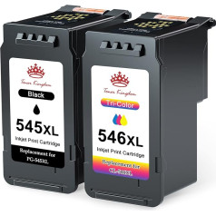 Toner Kingdom PG-545XL CL-546XL saderīgs ar Canon Printer Cartridges 545 546 XL priekš Canon Pixma TR4550 kasetnes priekš Canon Pixma TS3450 MX495 TS3150 TS3350 TS3351 TR4551 TR4650 MG3050 (Black,