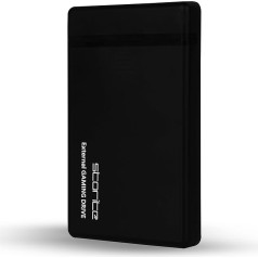 Storite 2TB ārējais 2,5 collu cietais disks, pārnēsājams ārējais 3.0 USB cietais disks, uzglabāšanai un dublēšanai, spēļu diskdzinis Xbox PS4 PS3 PC spēlēm Android (melns)