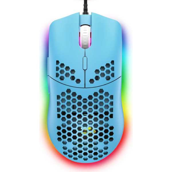 Ziyoulang Wired Gaming Mouse 69G Honeycomb Shell, Lightweight Mouse with 6400 DPI, 6-Button Programmable USB Gaming Mice