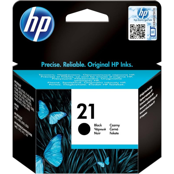 HP 21 juodos spalvos originali rašalo kasetė, skirta HP Deskjet 3940, D1530, D2360, D2460, F2180, F2224, F380, F4180; HP Officejet 4315, 4355, 5610, 5615; HP PSC 1410