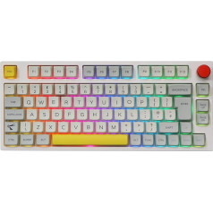 EPOMAKER Theory TH80 PRO ISO(UK) 75% Hot Swap RGB 2.4Ghz/Bluetooth 5.0/Laidinė mechaninė klaviatūra su MDA PBT klavišais, mygtukų valdymas WIN/Mac/PS4/PS5/Xbox (Gateron Pro Yellow)