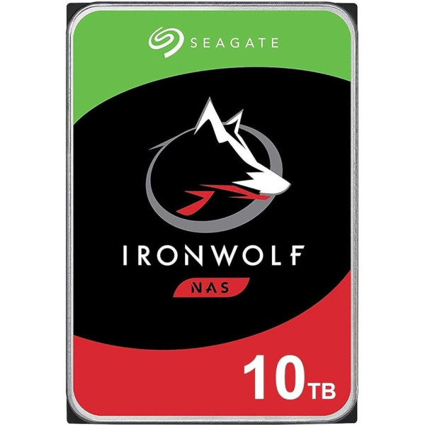 Seagate IronWolf ST10000VN0008 10TB NAS Внутренний жесткий диск 3,5 дюйма 7200 об/мин CMR 256 МБ кэш SATA 6 ГБ/с Silver FFP, включая 3 года службы спасения