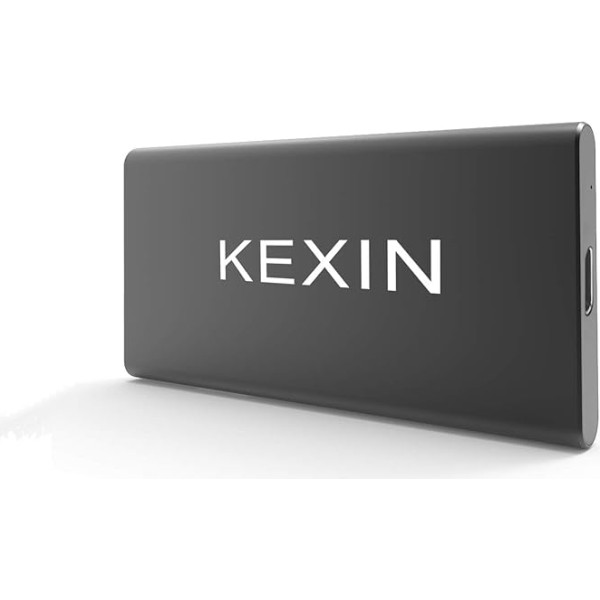 KEXIN 250 GB ārējais SSD portatīvais USB C ātrais SSD cietais disks ar ātrumu līdz 550 MB/s, USB-C un USB 3.0 kabelis, piemērots Windows Mac OS datoram PS4 Xbox One Switch TV (melns)