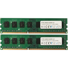 V7 V7 V7K121280016GBD-LV Desktop DDR3 DIMM zibspuldzes 16GB (2x8GB KIT, 1600MHZ, CL11, PC3L-12800, 240pin, 1.35V, zemspriegums)