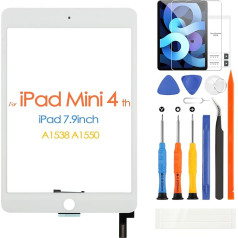 ARSSLY Ersatz-Touchscreen für iPad Mini 4 7.9 2015 Touchscreen für iPad Mini 4 A1538 A1550 Touchscreen Digitizer Glas Reparaturteile Montagesets, mit Displayschutz aus gehärtetem Glas (LCD nicht im