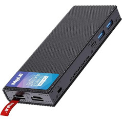 MeLE PCG02 Pro Mini PC Stick Alder Lake N100 (līdz 3,4GHz) Windows 11 Pro Micro PC 8GB 256GB Mini dators Mazs galddators ar 2,4G/5G WiFi, Bluetooth, Dual HDMI 4K displejs, VESA birojam