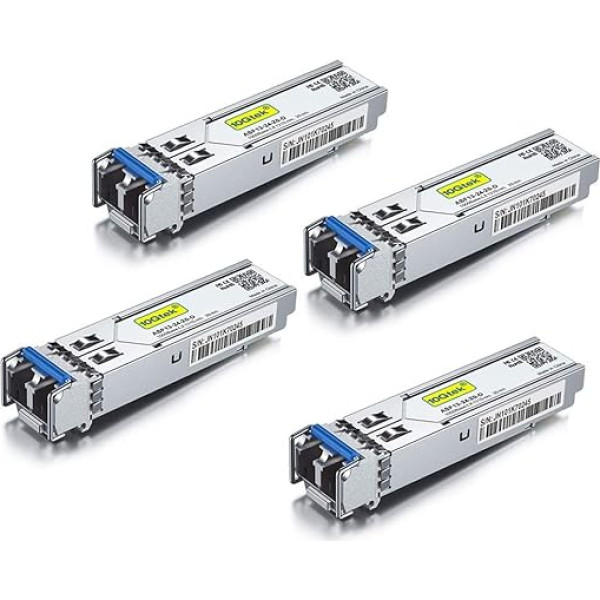 4 1G SFP LX vienmodu Mini Gbic moduļu komplekts, 1000Base-LX LC tranzistors, saderīgs ar Cisco GLC-LH-SMD, Meraki, Ubiquiti UniFi UF-SM-1G, Mikrotik, Netgear, D-Link, TP-Link, Zyxel, Open Switch