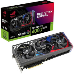 ASUS ROG Strix GeForce RTX 4080 SUPER 16GB GDDR6X OC Edition spēļu grafiskā karte (Nvidia GeForce RTX4080 DLSS 3, PCIe 4.0, 2x HDMI 2.1a, 3x DisplayPort 1.4a, ROG-STRIX-RTX4080S-O16G)