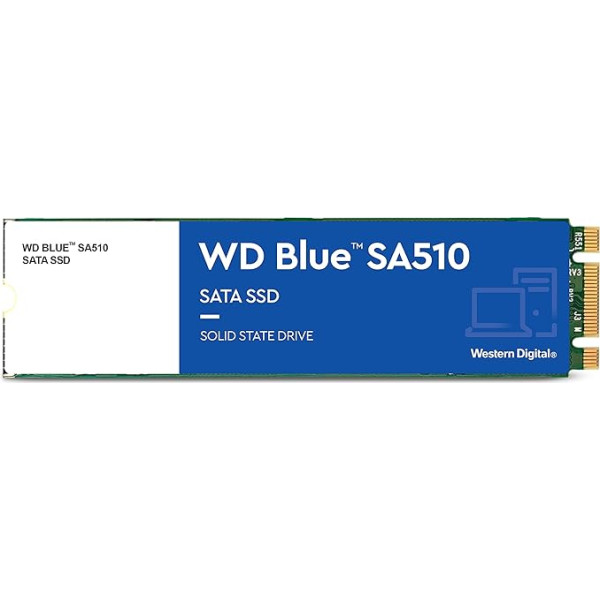 WD Blue SA510 SATA SSD 1TB M.2 2280 (чтение до 560 Мб/с, запись до 520 Мб/с, обновление для ПК/ноутбука, 3-месячная пробная версия от Dropbox Professional, Western Digital SSD Dashboard)