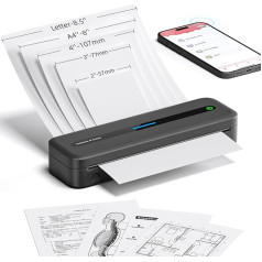 ItriAce M832 Thermodrucker A4, Bluetooth Mobiler Drucker ohne Patronen für Handy und Laptops, der Kompakte Drucker Unterstützt A4 Thermopapier und Eignet Sich für Zu Hause, Foto, Tattoo