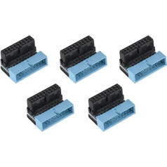 5PCS USB 3.0 19 Pin Motherboard Connector Internal Header Male Female Extension Adapter Angled 90 Degree for Motherboard Motherboard Multilayer PCB Connection