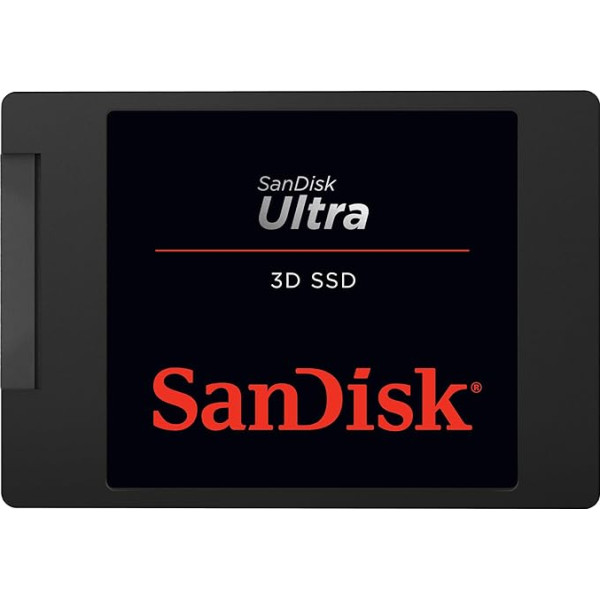 SanDisk Ultra 3D 1 TB SSD iekšējais SSD cietais disks, 2,5 collas, triecienizturīgs, 3D NAND tehnoloģija, nCache 2.0 tehnoloģija, 560 MB/s datu pārraides ātrums, melns, cietvielu disks