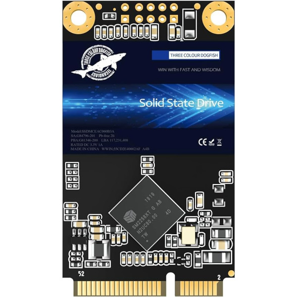 Dogfish Msata SSD 16GB Sata3 vidinis minkštųjų būsenų diskas Mini Sata SSD diskas, įskaitant 16GB 32GB 60GB 64GB 120GB 128GB 240GB 250GB 256GB 480GB (16GB, MSATA)