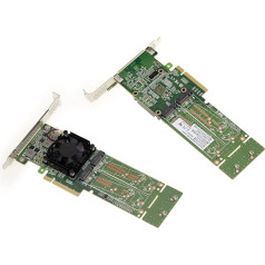 KALEA-INFORMATIQUE M2 PCIe 3.0 x8 kontroliera karte 4 M.2 NVMe M Key SSD diskiem. Mikroshēmas komplekts PLX PEX 8747