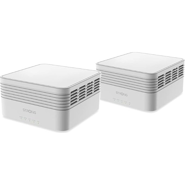 STRONG Mesh Home Kit AX3000, WiFi 6, WLAN pastiprinātājs, līdz 3000 Mbit/s, līdz 200 m2 ar 2 moduļiem, iekļauti 2 tīkla retranslatori, vairs nav WLAN radio caurumu, 6 moduļi līdz 600 m2