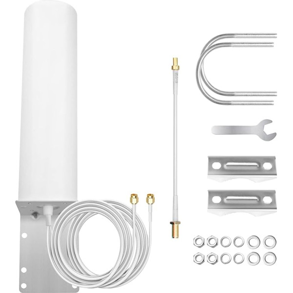 4G LTE antenu tīkls lietošanai ārpus telpām: Dual SMA Plug 4G/3G LTE daudzvirzienu antena ar CRC9 adaptera kabeli maršrutētājam, mājas bezvadu karstajam punktam, mobilā tālruņa signāla pastiprinātājam.