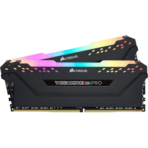 Corsair Vengeance RGB PRO 16GB (2x8GB) DDR4 3000MHz C15 XMP 2.0 Enthusiast RGB LED apgaismojuma atmiņas komplekts - melns