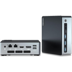 VENOEN Mini dators 13. paaudzes Windows 11 Pro Core i5 1340P, spēļu mini dators ar trīskāršu displeju, Dual LAN mājas biroja dators, HD, Display Port, USB-C, WiFi6, BT5.2, 16GB DDR5 512GB SSD, automātiska ieslēgšanās