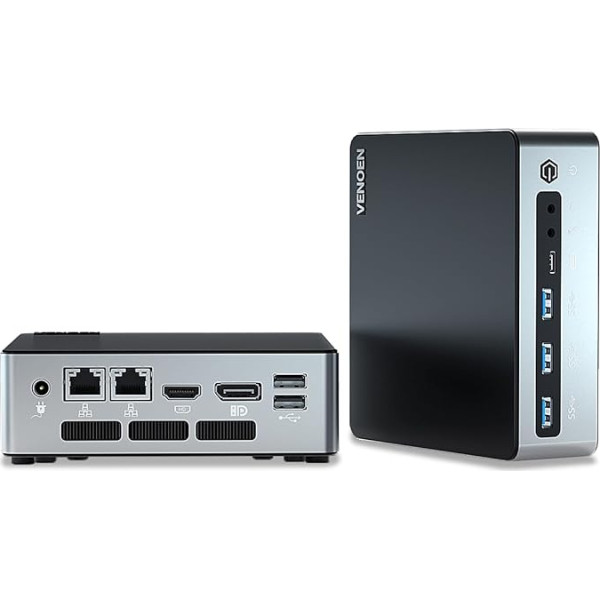 VENOEN Mini dators 13. paaudzes Windows 11 Pro Core i5 1340P, spēļu mini dators ar trīskāršu displeju, Dual LAN mājas biroja dators, HD, Display Port, USB-C, WiFi6, BT5.2, 16GB DDR5 512GB SSD, automātiska ieslēgšanās