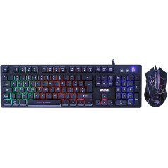 Marvo Scorpion KM409 7 krāsu Rainbow LED USB spēļu tastatūras un peles komplekts