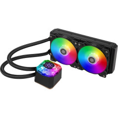 SilverStone Technology IceGem 240P 240mm ARGB AIO šķidruma dzesētājs ar 2 x 120mm ARGB ventilatoriem SST-IG240P-ARGB