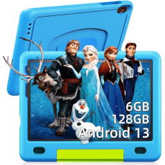 Bērnu planšetdators Android 13 Tablet 8 Zoll, 6GB RAM 128GB ROM/TF 1TB, Tablet Kinder Kindersicherung, Dual-Kamera HD/IPS, Kids Tablet WiFi Bluetooth Netflix YouTube, Tablet für Kinder mit Hüllen,Blau