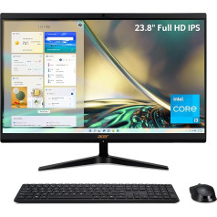 Acer Aspire C24-1700-UA91 AIO Desktop | 60.5 cm Full HD IPS Display | Intel Core i3-1215U | Intel UHD Graphics | 8GB DDR4 | 512GB NVMe M.2 SSD | Intel Wireless Wi-Fi 6 | Wireless Indows 11 Home