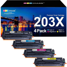 GPC IMAGE 203X Kompatibel für HP 203X 203A CF540X CF540A für HP M281fdw Toner für HP Color Laserjet Pro MFP M281fdw M254dw M254nw M281fdn M280nw M281cdw M254dn (Schwarz Cyan Gelb Magenta, 4 vnt.)