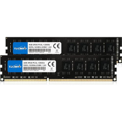 TECMIYO 8GB komplekts (2 x 4GB) DDR3/DDR3L 8GB RAM 1600MHz PC3L-12800U Desktop Memory UDIMM 1.35V/1.5V Desktop RAM PC Memory Atmiņa saderīga ar Intel & AMD Black