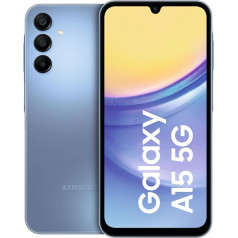 Samsung Galaxy A15 5G viedtālrunis, bez Simlock bez līguma, Android tālrunis, ātrās uzlādes funkcija, 128 GB, zils