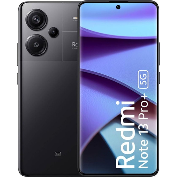 Xiaomi Redmi Note 13 Pro+ 5G viedtālrunis 8+256GB, 6.67 Super QPD, 120W HyperCharge, 2.8GHz, melns (ES versija)