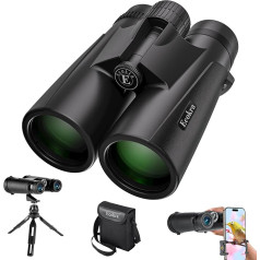 12x42 HD Fernglas für Erwachsene, Hochleistungs-Fernglas mit Stativ-Telefonadapter, wasserdicht, kompaktes Fernglas für Vogelbeobachtung, Jagd, Sternenbeobachtung, klare Nachtsicht bei schwachem