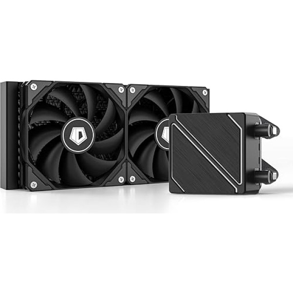 ID-COOLING DASHFLOW 240 Basic Black CPU ūdens dzesētājs LGA1700 saderīgs AIO dzesētājs 240 mm AM5 CPU šķidrais dzesētājs ar baltu LED 2 x 120 mm PWM ventilators, Intel 1700/1200/115X, AMD AM5/AM4