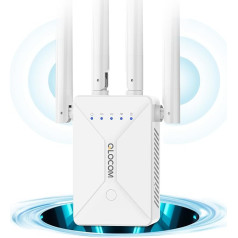 QLOCOM 2024 Naujausias WLAN retransliatorius 1200Mbit/s dviejų dažnių 5GHz ir 2,4GHz WiFi retransliatorius su WPS palaikymu, WiFi stiprintuvas suderinamas su kitais WLAN įrenginiais