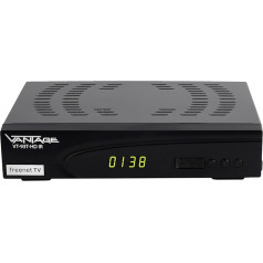 Vantage VT-93 C/T-HD Universal Combo Receiver for Receiving Cable & DVB-T2 Signals, PVR Function, USB Multimedia, Freenet TV, EPG, Time Shift, Multilingual Menu Navigation, Black