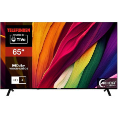 Telefunken 65 collu televizors/TiVo Smart TV (4K UHD, HDR Dolby Vision, Dolby Atmos, HD+, 6 mēneši, ieskaitot trīskāršu uztvērēju) XU65TO750S